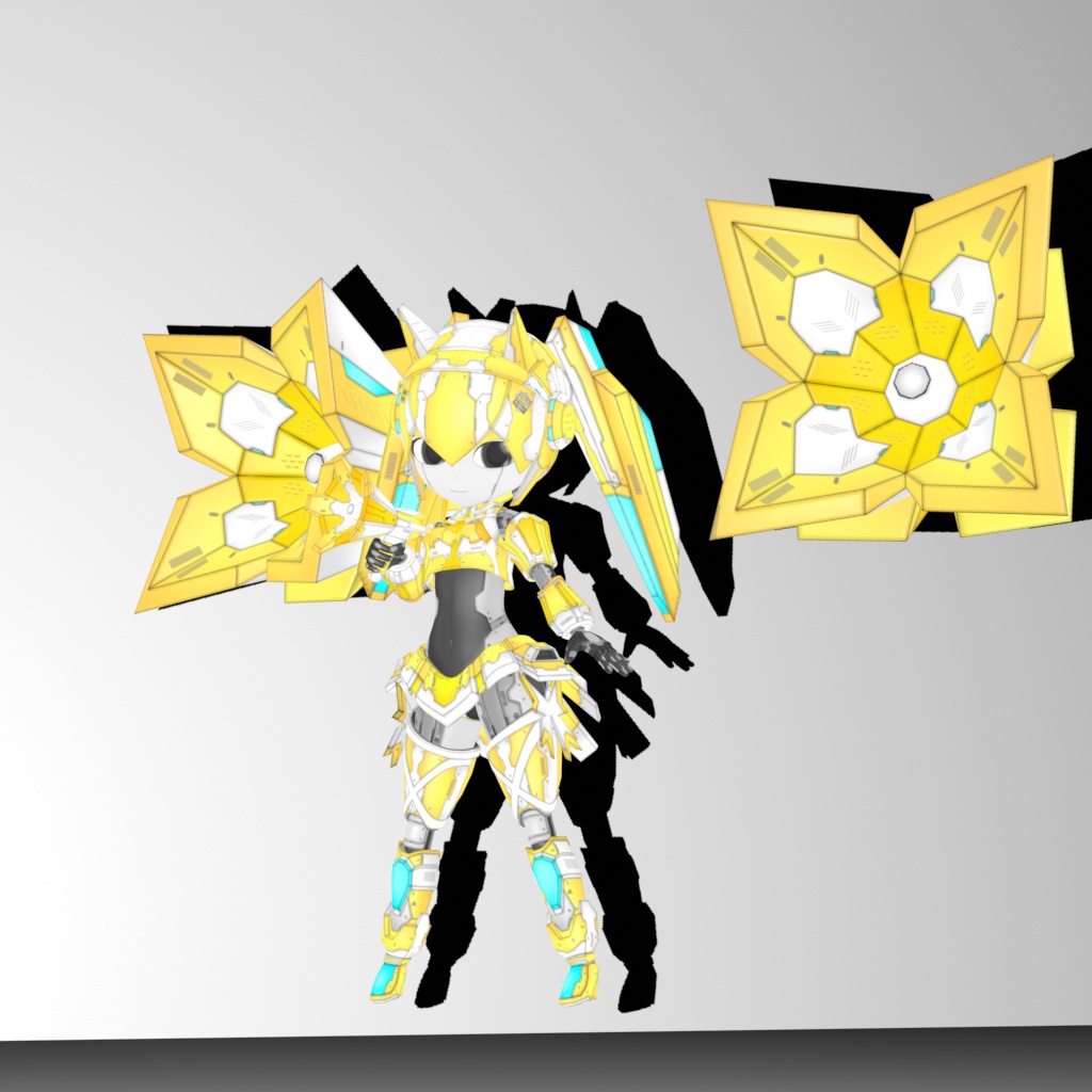 機械外装ショックギア『イエローシング』【3Dアバター】【VRM&FBX】
