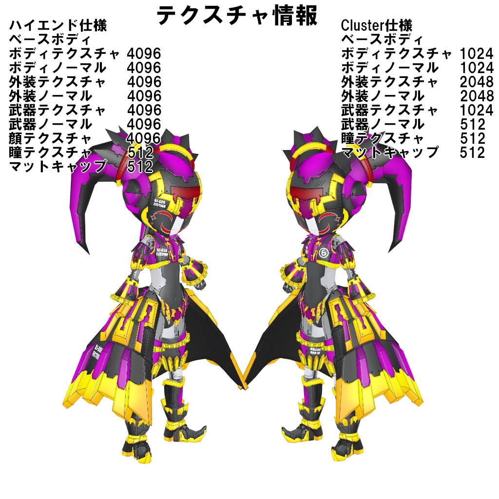 機械外装ショックギア『ブラックジョーカー』【3Dアバター】【VRM&FBX】