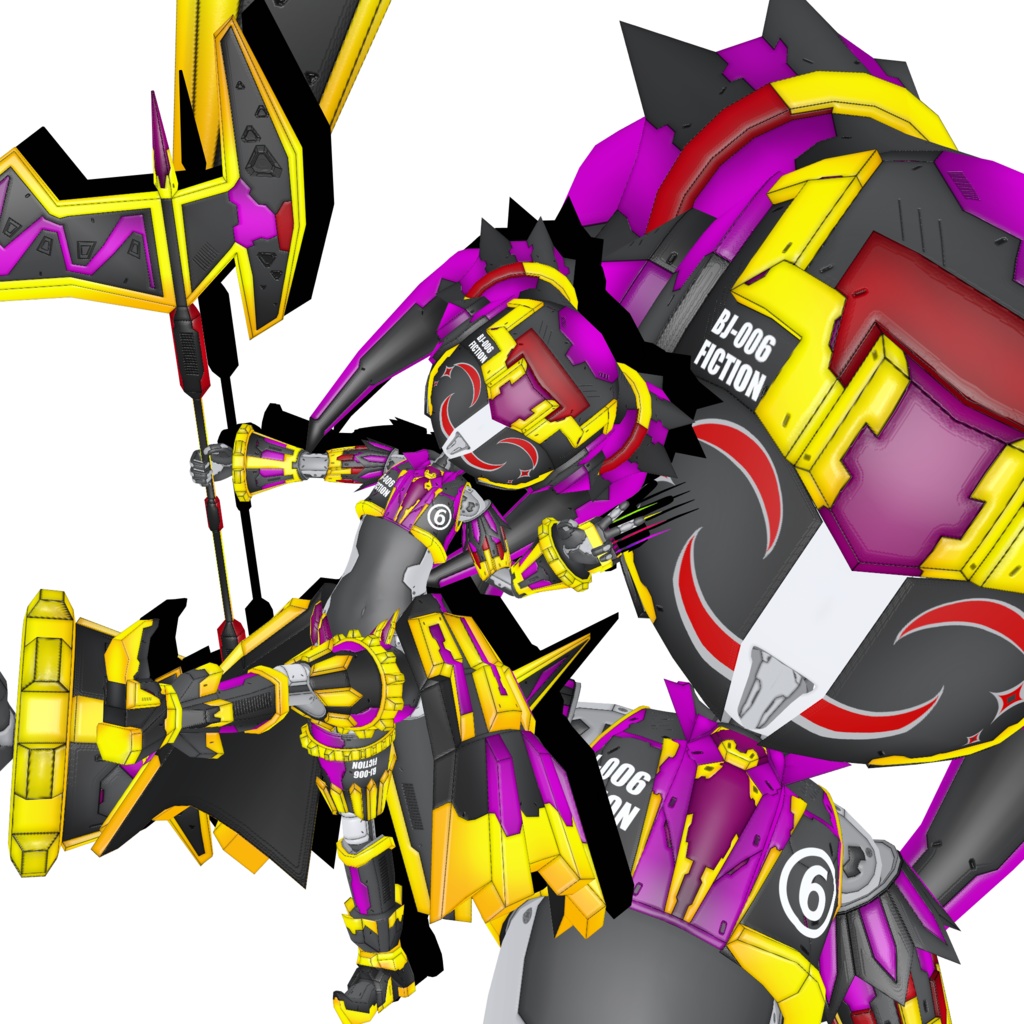 機械外装ショックギア『ブラックジョーカー』【3Dアバター】【VRM&FBX】