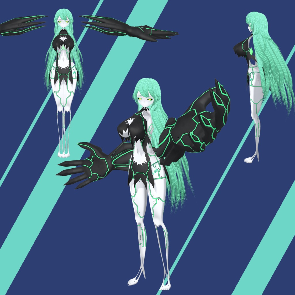 電子変異体『エルギューイ』【VRM&Fbx】【3Dアバター】