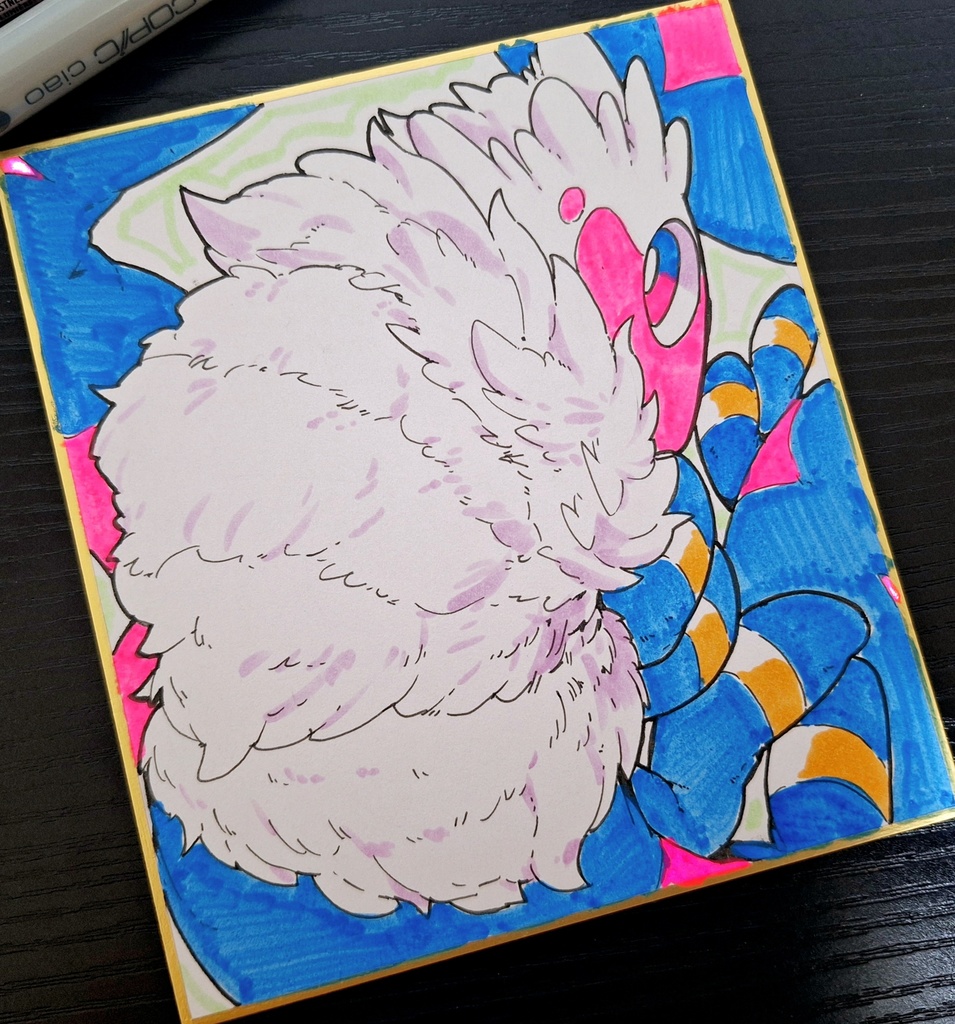 手描き色紙(キート)