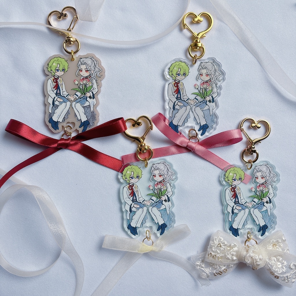 ribbon acrylic key ring