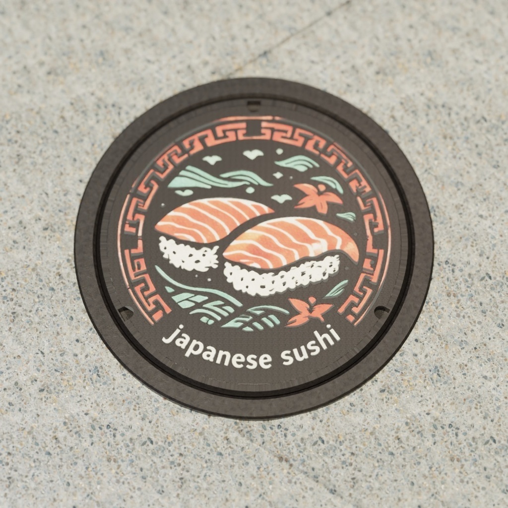 マンホールの蓋(japanese sushi)