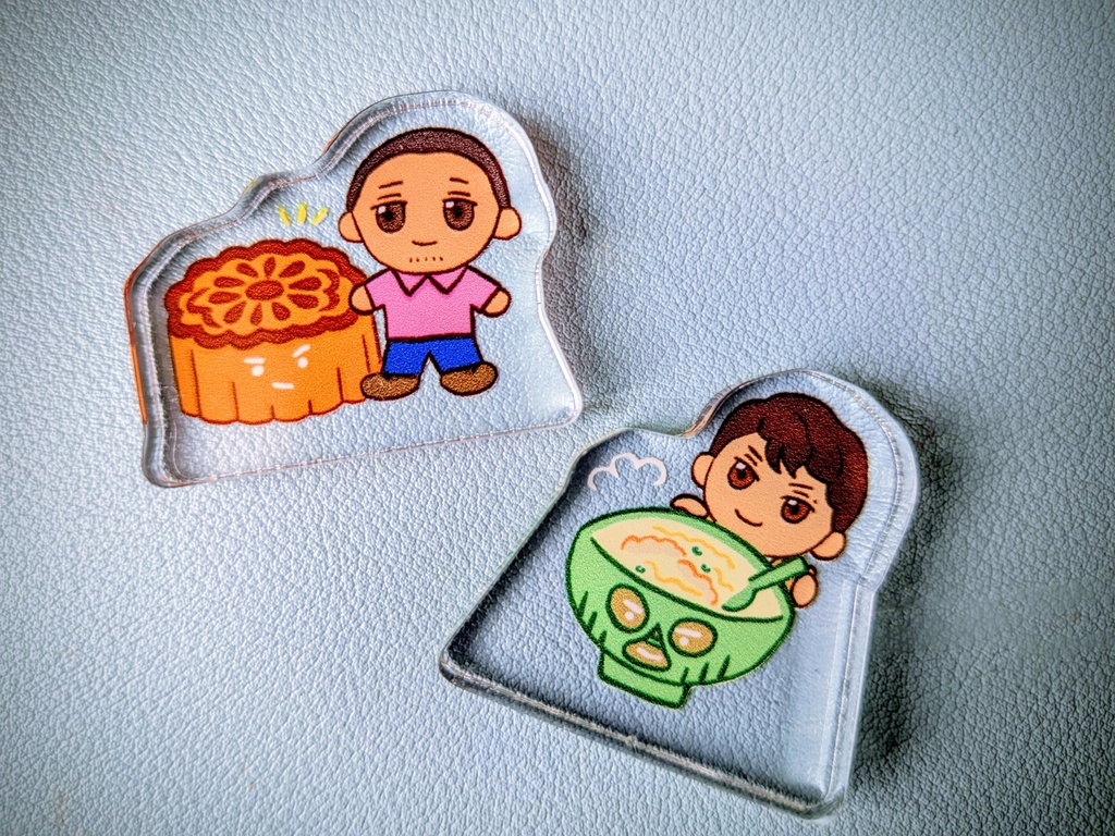 四少自立ミニアクリルブロック【月餅信と海老雲呑四】