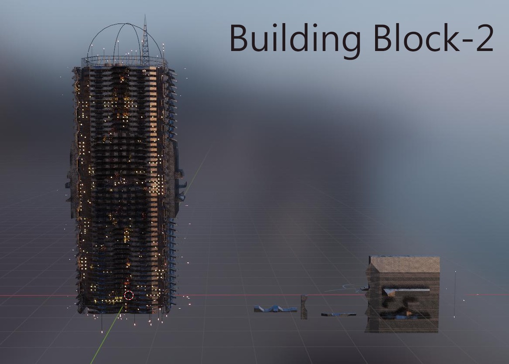 【3D Bledner2.8】Building Block ビル 建物 モデル