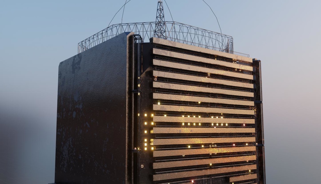 【3D Bledner2.8】Building Block ビル 建物 モデル