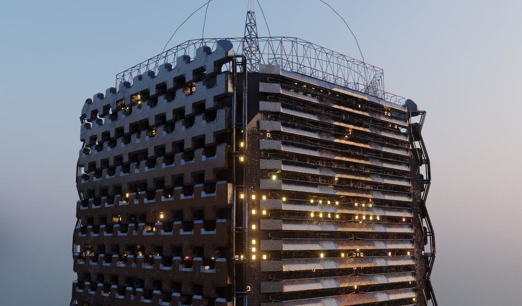 【3D Bledner2.8】Building Block ビル 建物 モデル