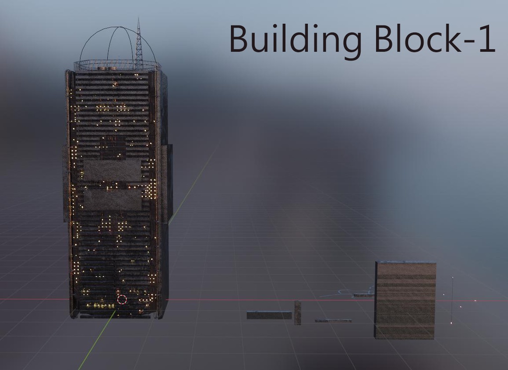 【3D Bledner2.8】Building Block ビル 建物 モデル