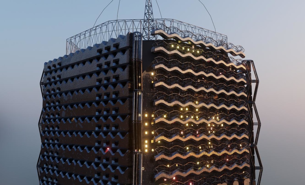 【3D Bledner2.8】Building Block ビル 建物 モデル