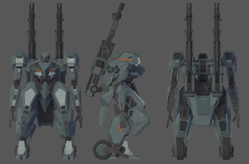 【オリジナル3Dモデル】Long-range Tactical Mecha “Boulder/ボルダー/巨岩”