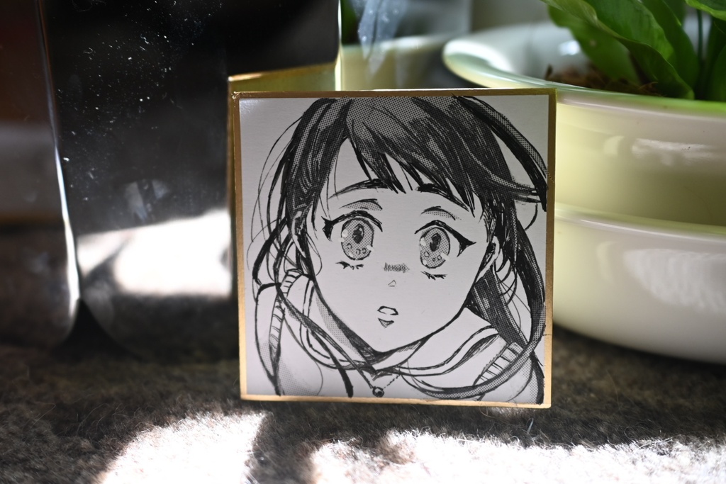 一次創作豆色紙　見上げる黒髪少女