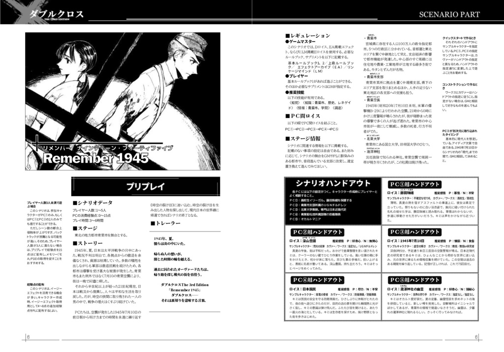 ダブルクロスThe 3rd Edition用シナリオテンプレート(他システム対応可)