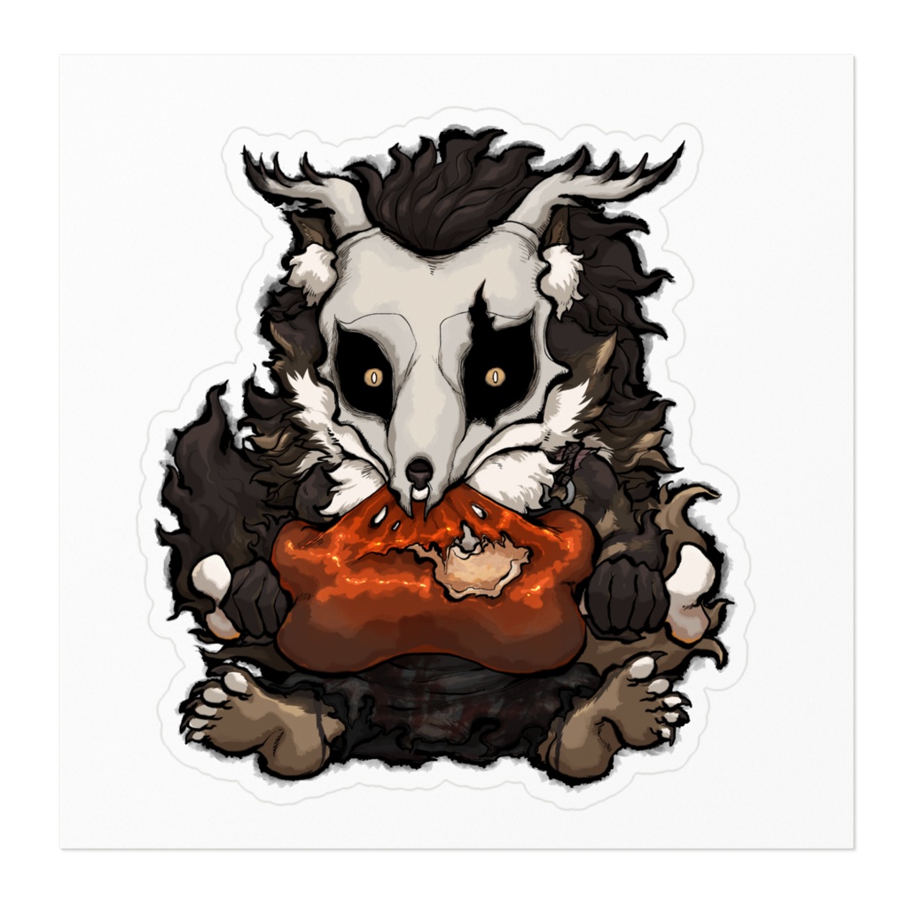 じっと見つめる鹿金ライカステッカー