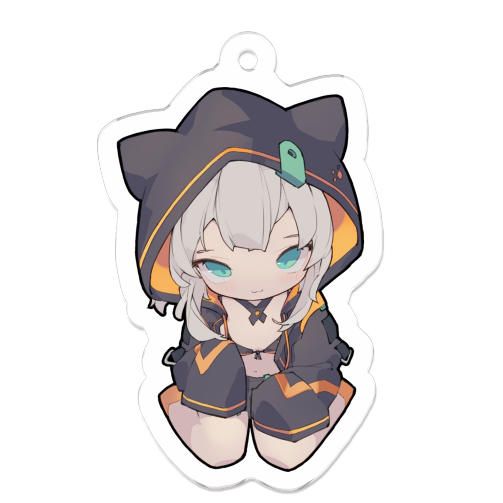 アクリルキーホルダー くろねこみみ