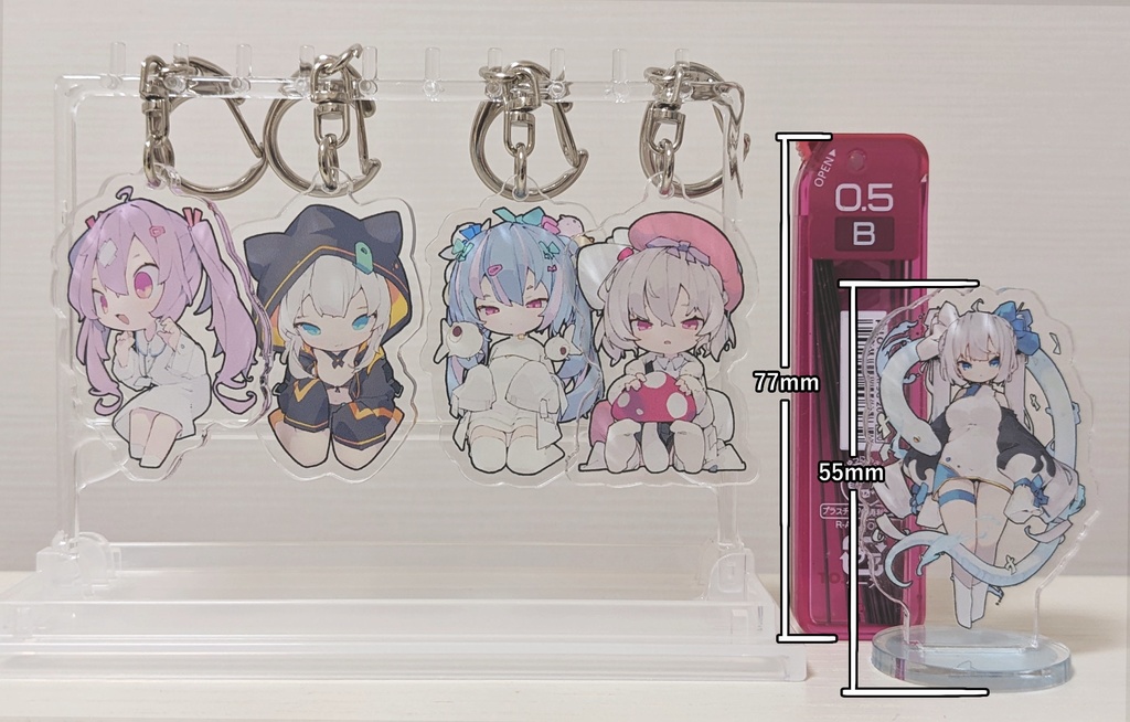 アクリルキーホルダー(コーティング) くろねこみみ