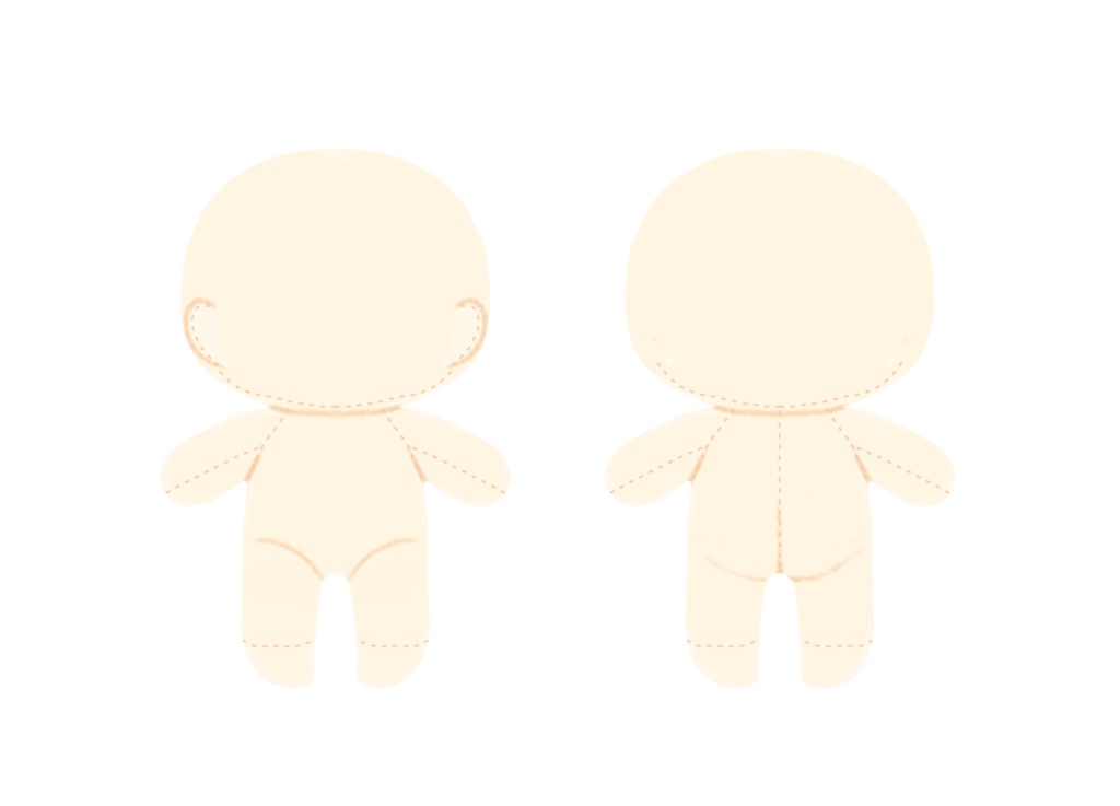 20cmと30cmのぬいテンプレート
