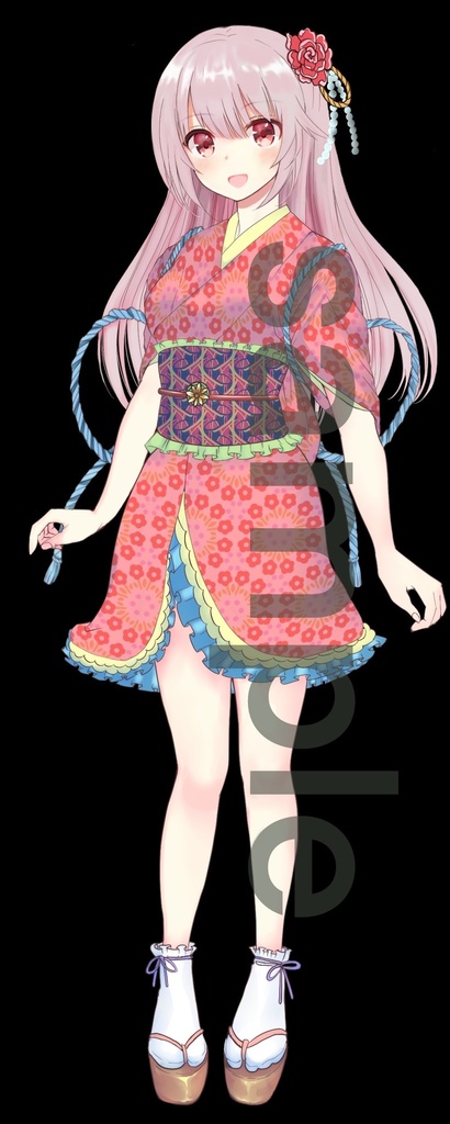 和装風衣装の少女立ち絵1、2、3【表情9種類】