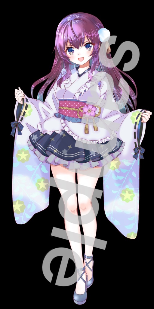 和装風衣装の女の子立ち絵13