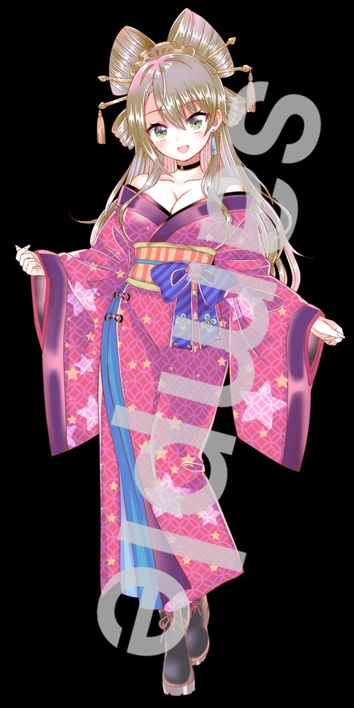 和装風衣装の女の子立ち絵15