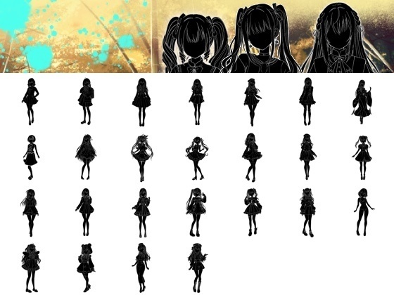 ホラー仕様のキャラクター集〜シルエット立ち絵集