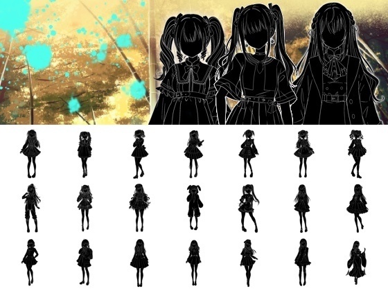 ホラー仕様のキャラクター集〜シルエット立ち絵集