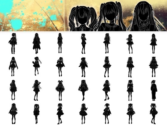 ホラー仕様のキャラクター集〜シルエット立ち絵集