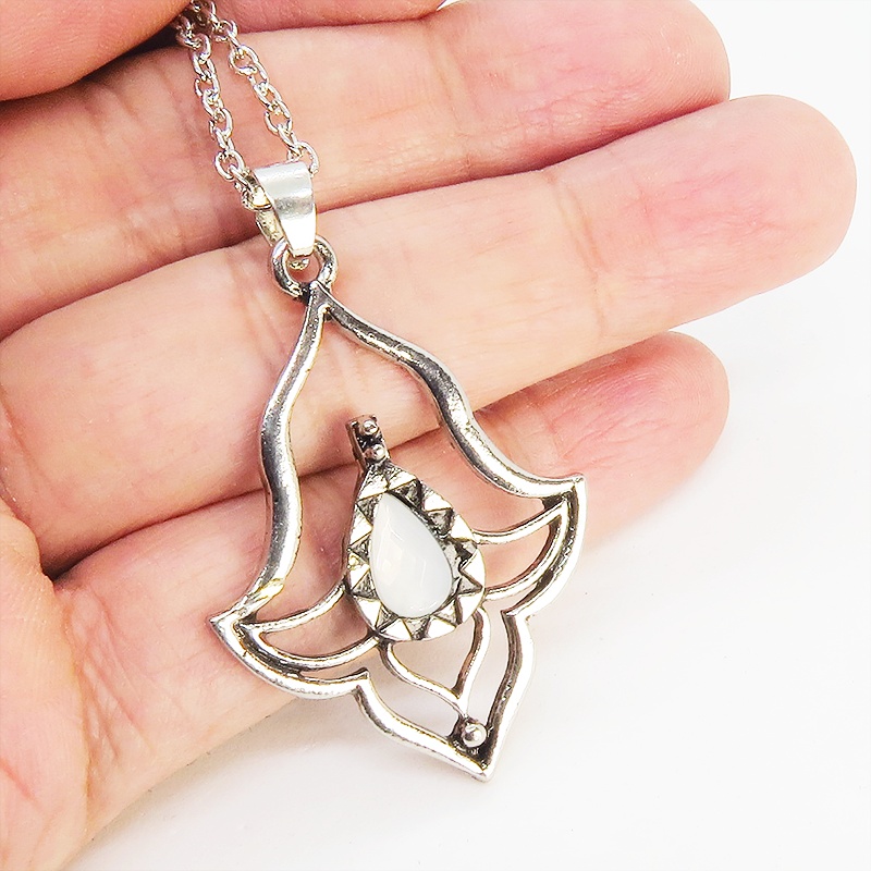 ラテン・アジアン・エスニック ダブルチェーンのネックレス ホワイトアクリル アジャスター メンズ レディース