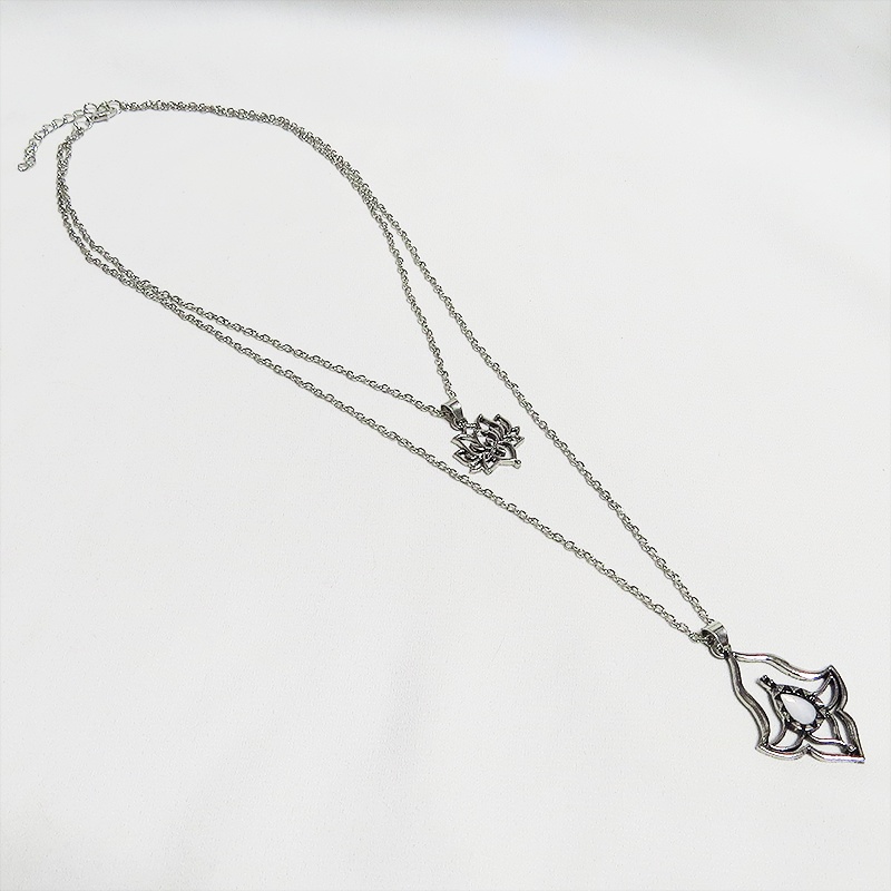 ラテン・アジアン・エスニック ダブルチェーンのネックレス ホワイトアクリル アジャスター メンズ レディース