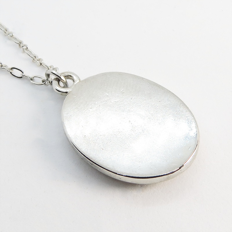 ピンクのバラの描かれたエレガントできらびやかなペンダント・ネックレス ラインストーン