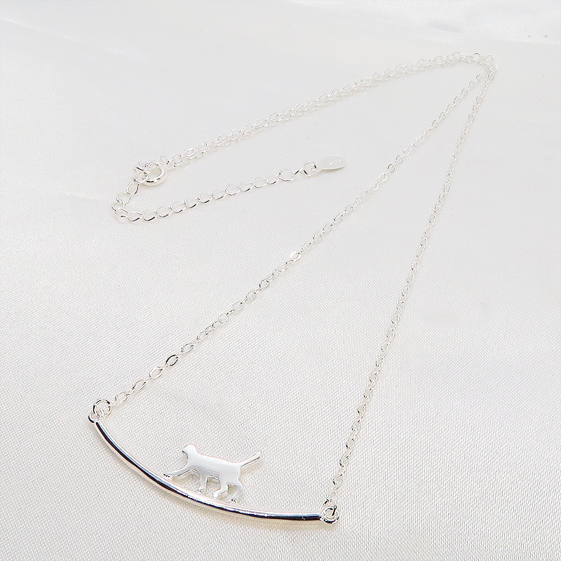【再販】シルバー925 猫ネックレス 猫が歩くモチーフの大人可愛いネックレス アジャスター付