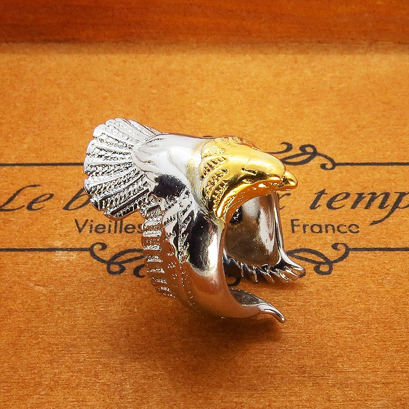 シルバー925メッキ加工 ステンレス鋼 イーグル リング ヴィンテージフライングリング ウィング オープンリング