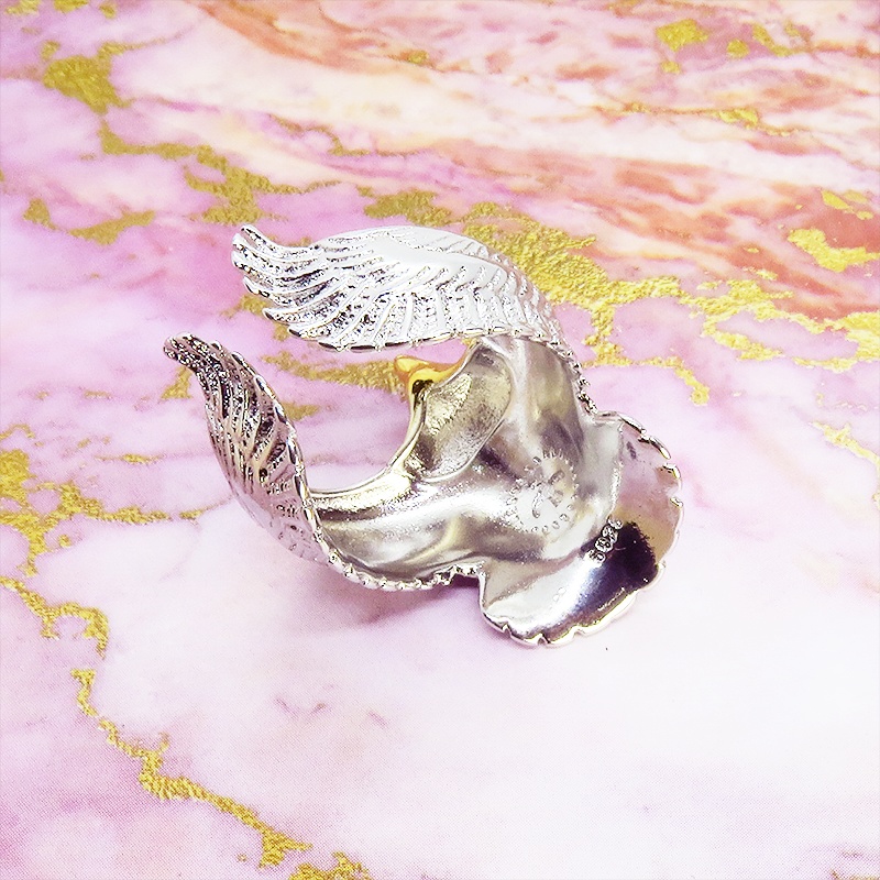 シルバー925メッキ加工 ステンレス鋼 イーグル リング ヴィンテージフライングリング ウィング オープンリング