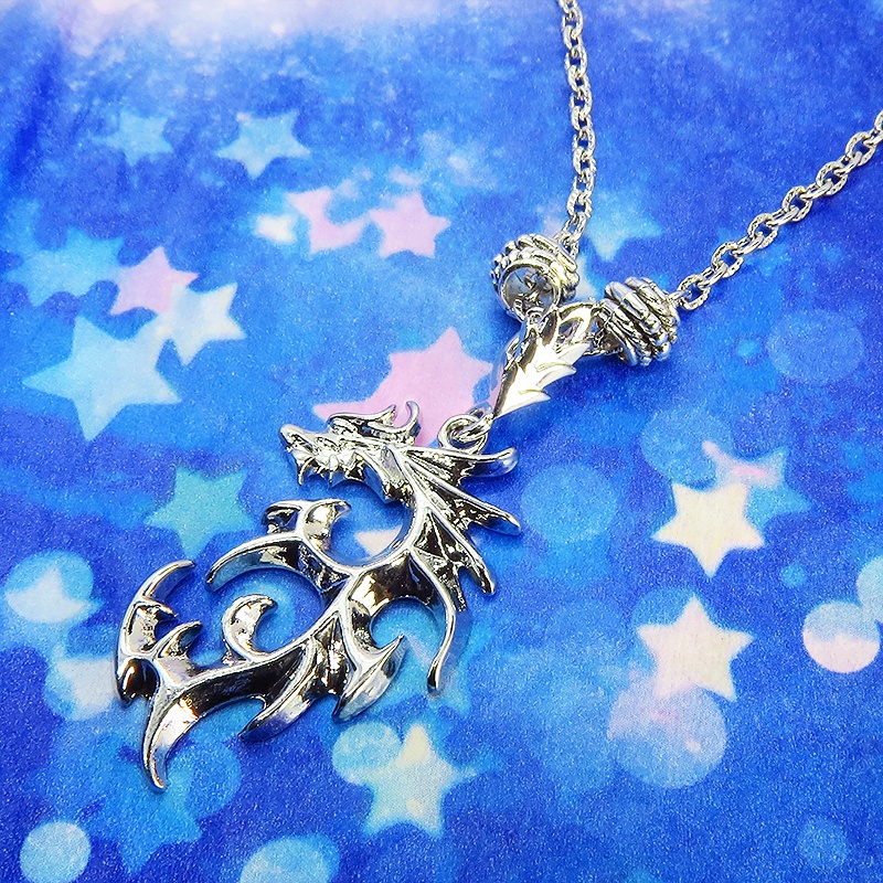 シルバードラゴンのネックレス 銀龍 シルバー925PLD 模様付チェーン アジャスター付 長さ調整可