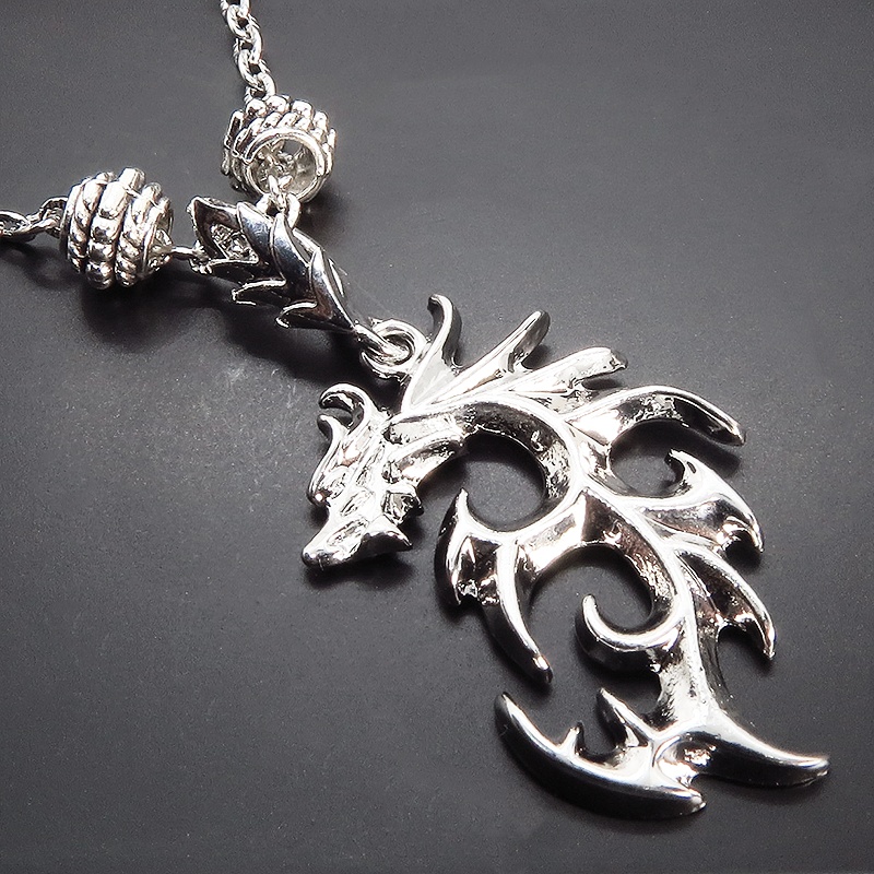 シルバードラゴンのネックレス 銀龍 シルバー925PLD 模様付チェーン アジャスター付 長さ調整可