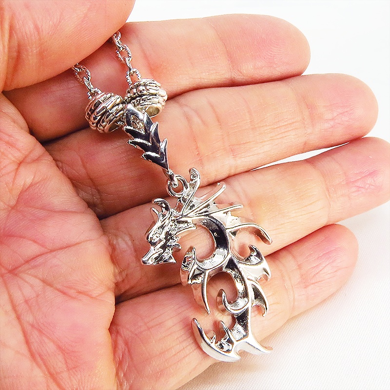 シルバードラゴンのネックレス 銀龍 シルバー925PLD 模様付チェーン アジャスター付 長さ調整可