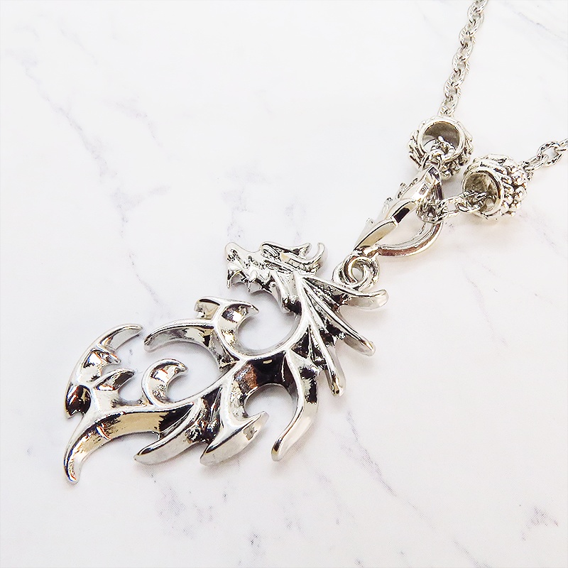 シルバードラゴンのネックレス 銀龍 シルバー925PLD 模様付チェーン アジャスター付 長さ調整可