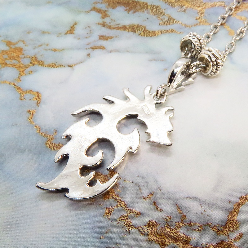 シルバードラゴンのネックレス 銀龍 シルバー925PLD 模様付チェーン アジャスター付 長さ調整可