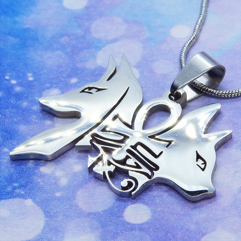 【再々販】猫の神 犬の神 バステト アヌビス ステンレスモチーフネックレス エジプト オリエンタル スネークチェーン アジャスター