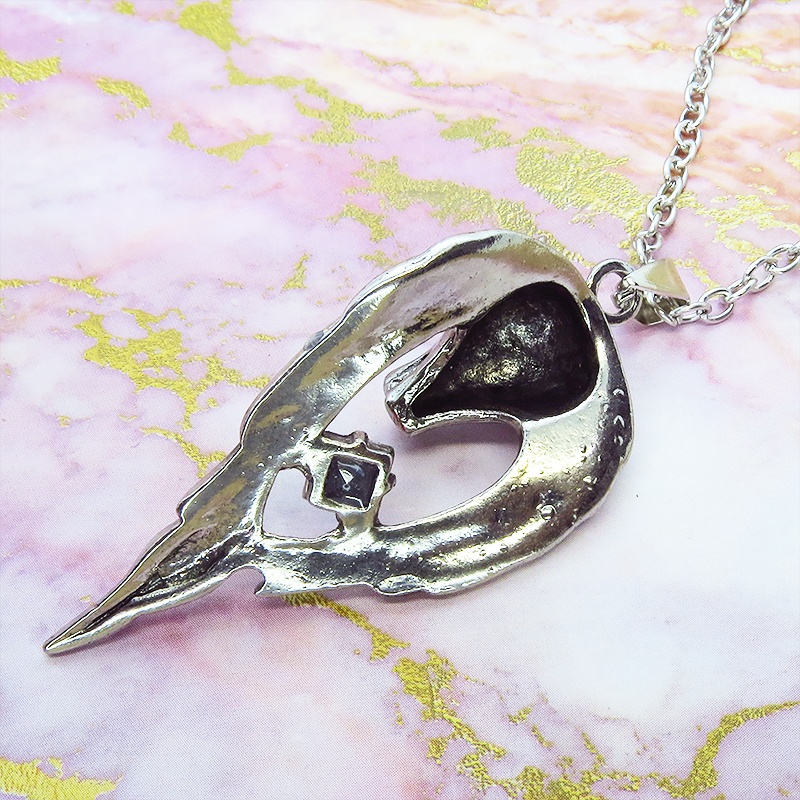 立体的な狼(ウルフ)ヘッドのペンダントネックレス レッドビーズ パンク ロック メンズ レディーズ 長さ調整可 アジャスター可