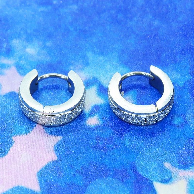 【再販】シルバーカラー サージカルステンレス フープピアス リングピアス ビジュー メンズ レディース