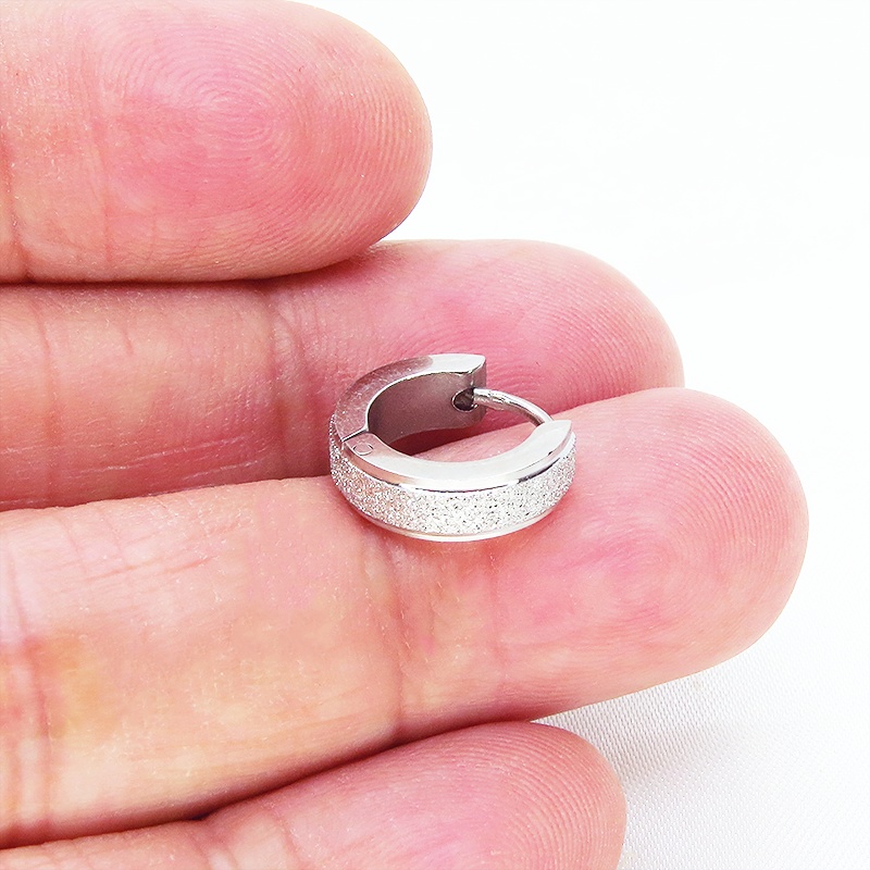 【再販】シルバーカラー サージカルステンレス フープピアス リングピアス ビジュー メンズ レディース