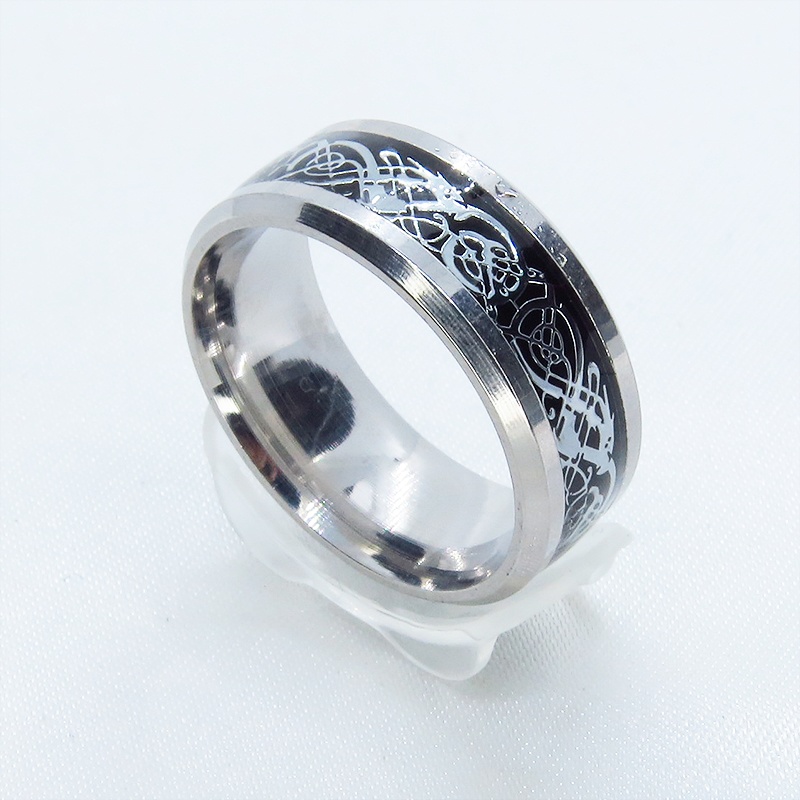 ステンレス製 アラベスク調デザインのモノトーンリング メンズ レディース クラシック 18号