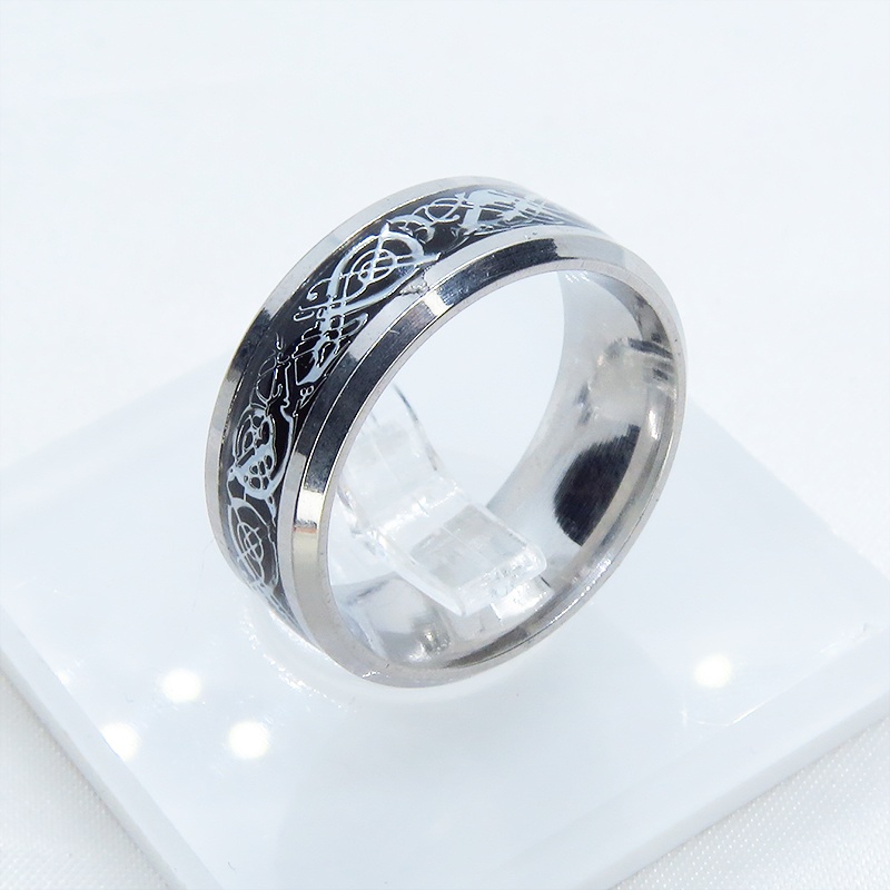 ステンレス製 アラベスク調デザインのモノトーンリング メンズ レディース クラシック 18号