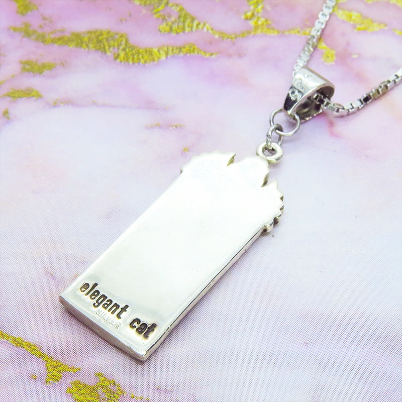 シルバー925 猫の女神 バステト 古代エジプト タグプレートネックレス オリエンタル 猫ネックレス