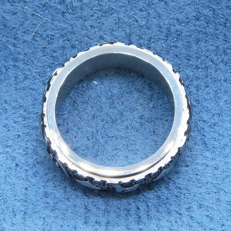 ステンレス チタン鋼 パンク・ロック クルクル回るギミックのあるリング・指輪 メンズ レディース サイズ16号