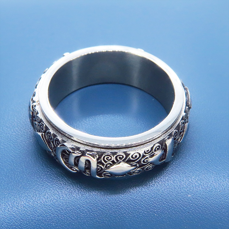 ステンレス チタン鋼 パンク・ロック クルクル回るギミックのあるリング・指輪 メンズ レディース サイズ16号