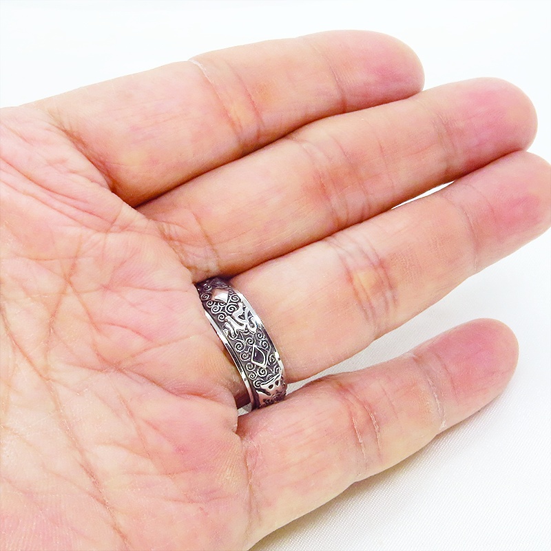 ステンレス チタン鋼 パンク・ロック クルクル回るギミックのあるリング・指輪 メンズ レディース サイズ16号