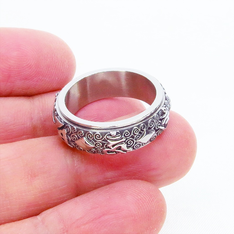 ステンレス チタン鋼 パンク・ロック クルクル回るギミックのあるリング・指輪 メンズ レディース サイズ16号