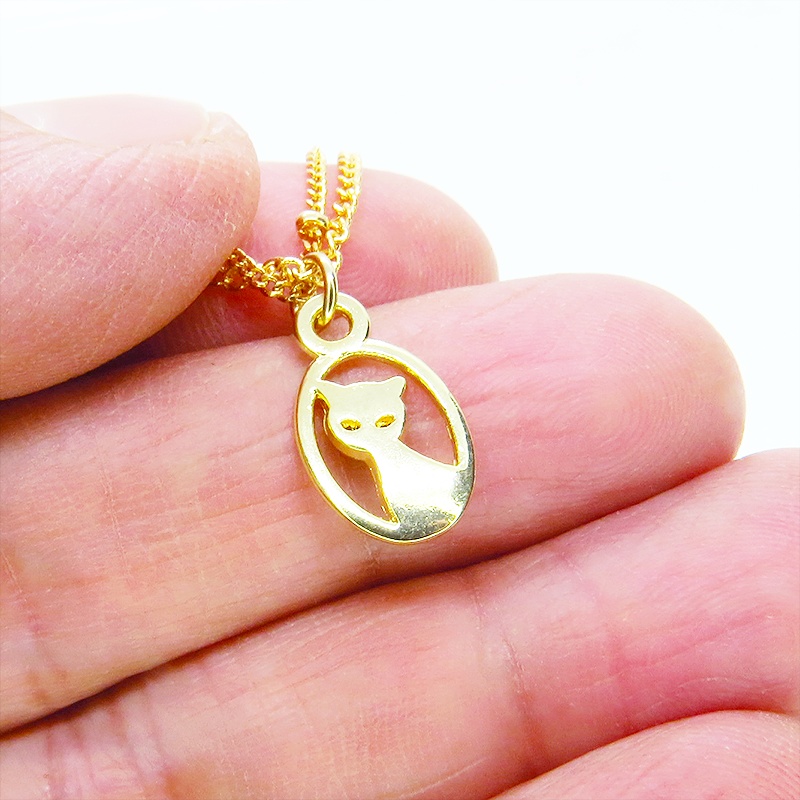 ゴールドカラー 猫モチーフの繊細なダブルチェーンブレスレット アジャスター 長さ調整可