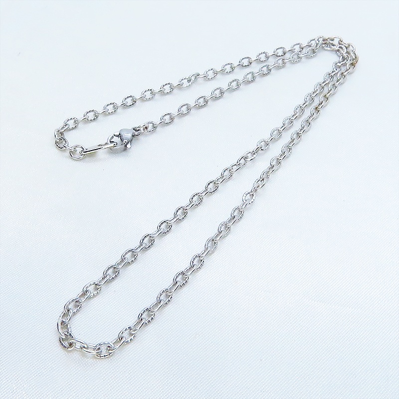 模様入り 小判・小豆チェーン ネックレス 色選択(4色) 長さ調整可 アジャスター可